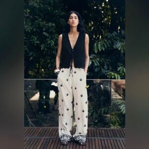 Zara embroidered pants